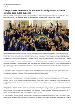 Competidores brasileiros da WorldSkills 2015