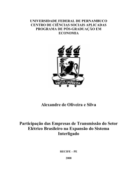 Dissertação de Alexandre de Oliveira e Silva