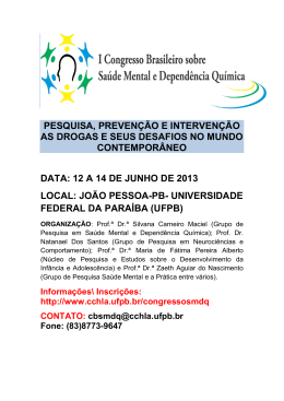 Programa - CCHLA - Universidade Federal da Paraíba