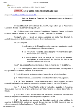 Lei nº 4630/1985 - Tribunal de Justiça do Estado da Bahia
