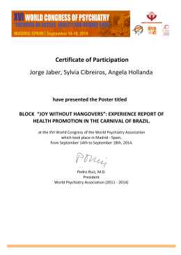 Jorge Jaber, Sylvia Cibreiros, Angela Hollanda Certificate of