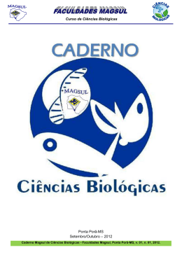 CADERNOS DE CIÊNCIAS BIOLÓGICAS 2013