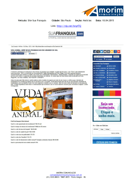 Veículo: Site Sua Franquia Cidade: São Paulo Seção