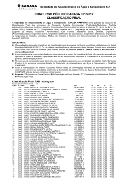 Classificação Final SANASA 001_2012_01 com reti