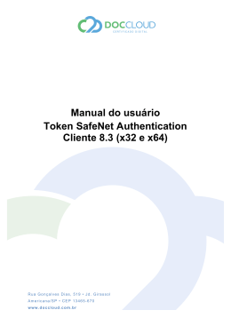 Manual do usuário Token SafeNet Authentication Cliente 8.3 (x32 e