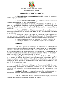 RESOLUÇÃO Nº 063/15 – CIB/RS - Secretaria Estadual da Saúde
