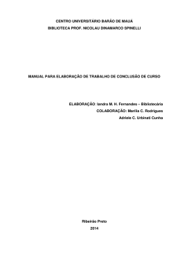 Manual elaboração TCC - Centro Universitário Barão de Mauá