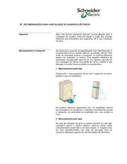 Recomendações para instalação de quadros eléctricos