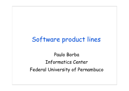 Software product lines - Universidade Federal de Pernambuco