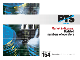 Market indicators: Updated numbers of operators