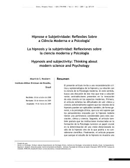 Hipnose e Subjetividade: Reflexões Sobre a Ciência Moderna e a
