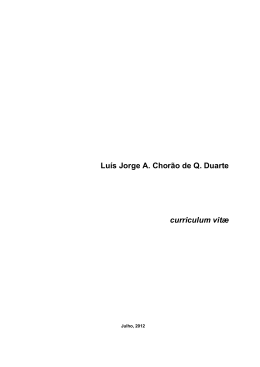 Luís Jorge A. Chorão de Q. Duarte curriculum vitæ