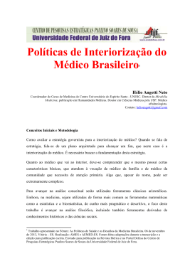 Políticas de Interiorização do Médico Brasileiro1