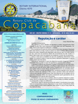 Reputação e caráter - Rotary Club de Copacabana