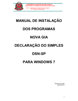 Manual de instalação para Windows 7