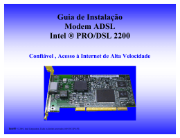 Guia de Instalação Modem ADSL Intel ® PRO/DSL 2200