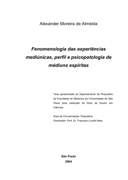 Fenomenologia das experiências mediúnicas, perfil e - AME