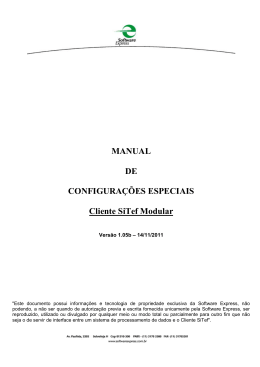 Cliente SiTef Modular - Configurações Especiais