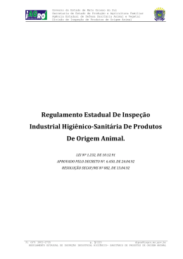 Regulamento Estadual De Inspeção Industrial Higiênico