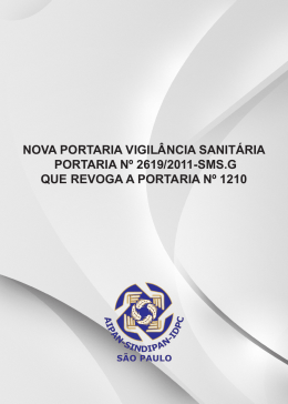 nova portaria vigilância sanitária portaria nº 2619/2011