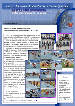 Newsletter nº 10– Jul. / Ago. 2012 - Instituto Superior de Ciências