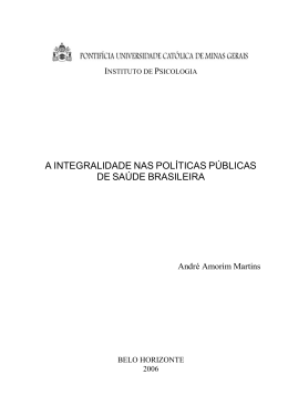 a integralidade nas políticas públicas de saúde brasileira