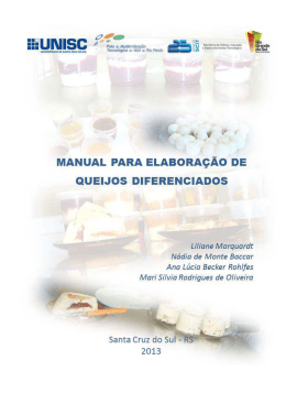Manual para elaboração de queijos diferenciados