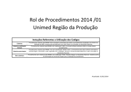 Rol de Procedimentos 2014 /01 Unimed Região da Produção