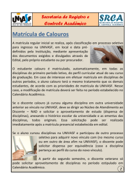 Matrícula de Calouros - SRCA