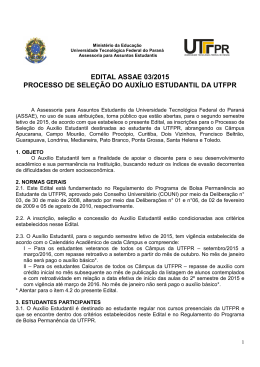 EDITAL ASSAE 03/2015 PROCESSO DE SELEÇÃO DO