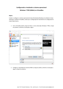 Configurando e Instalando o sistema operacional Windows 7 PRO