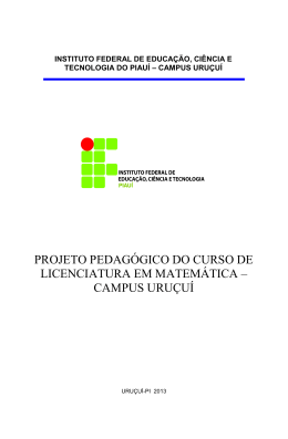 PPC - Licenciatura em Matemática - Instituto Federal de Educação