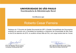 Roberto Cesar Ferreira - Universidade de São Paulo