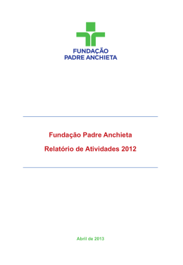 Fundação Padre Anchieta Relatório de Atividades 2012