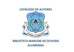 catálogo de autores biblioteca marlene de oliveira alvarenga