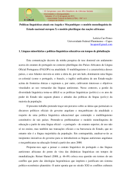 Políticas linguísticas atuais em Angola e Moçambique: o modelo