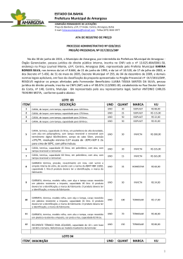 Processo Administrativo Nº 028/2015 Pregão Presencial Nº 017