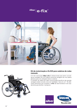 Kit de motorização e-fix E25 para cadeiras de rodas manuais