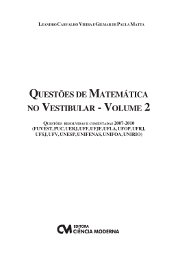 questões de matemática no vestibular - volume 2