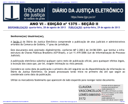 TJ-GO DIÁRIO DA JUSTIÇA ELETRÔNICO - EDIÇÃO 1375