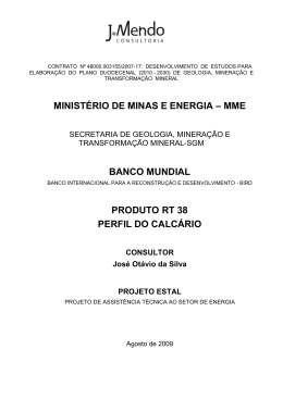 Perfil do Calcário - Ministério de Minas e Energia