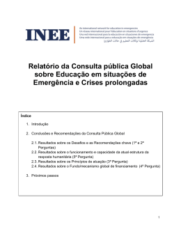 Relatório da Consulta pública Global sobre Educação em situações