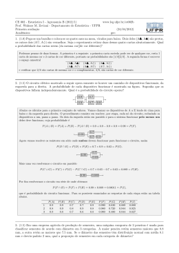 CE 002 - Estatıstica I - Agronomia B (2012/1) www.leg.ufpr.br