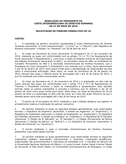 resolução do presidente da corte interamericana de direitos
