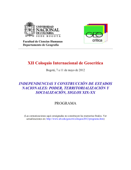 XII Coloquio Internacional de Geocrítica