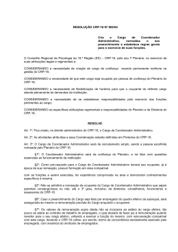 Resolução CRP-16 nº 002/2004 – Coordenador Administrativo