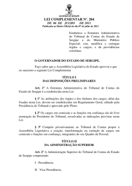 lei complementar nº. 204 - Tribunal de Contas do Estado de Sergipe