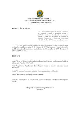 resolução n°16/2014 - Universidade Federal da Paraíba