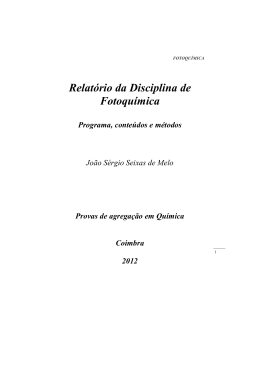 Relatório da disciplina de fotoquímica, programa
