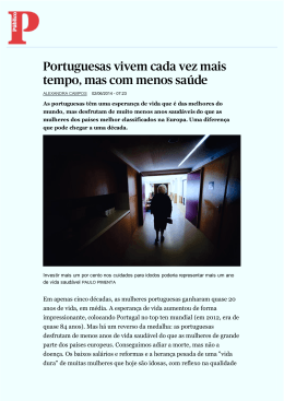 Portuguesas vivem cada vez mais tempo, mas com menos saúde